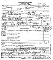 Minnie Helen Bahr, death certificate, 1953