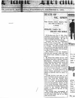 Nic Simon obituary 1905