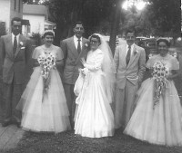 Cyri Rausch and Pat Gordon wedding party - September 1952