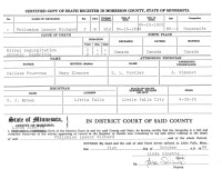 Philomene Poutre, death certificate, 1925