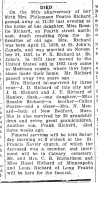 Philomene Poutre Richard obituary, 1925