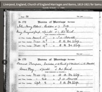 Samuel Thompson and Annie Nay marriage bans - 1905