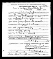 Thomas C Gordon - marriage certificate 1938