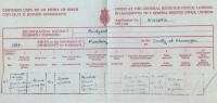 Thomas Campbell Gordon, birth certificate, 1866