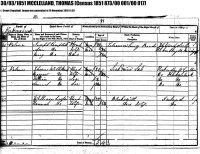 Thomas McLellan Jr. and family, Scotland census for Kirkmabreck parish, 1851