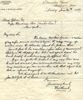 Letter of Recommendation for Thomas Campbell Gordon written by Thomas Rowatt Jr of London, England in 1887