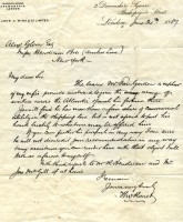 Letter of Recommendation for Thomas Campbell Gordon written by Thomas Rowatt of London - 1887