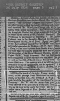 Truman Abrahm Warren Death Notice, 1825 (The Detroit Gazette)