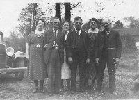 Dora Wakeman and Everet Potter, Nola Grubb and Charles Wakeman, Nellie Wakeman and Melvin Fulk, "at our house on the Island", 27 October 1935