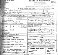 Walter Swarbreck, death certificate, 1922