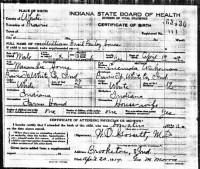 William Basil Bailey Jones, birth certificate, 1914