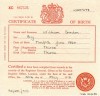 Willial Gordon, birth certificate, 1860