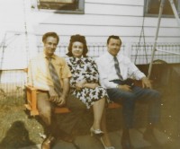 Clair, Marie and Winson Jones at Stella's after Becky's wedding 1970
