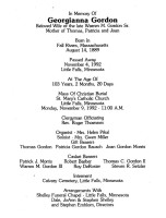Georgianna St. Martin, funeral card, 1992